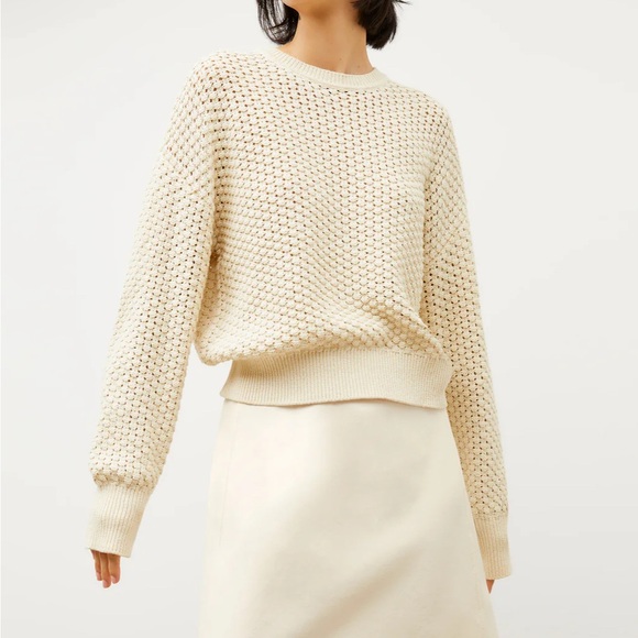 MM Lafleur pointelle Liam popcorn knit sweater, NWOT, size XL - Picture 2 of 9